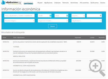 Ejemplo: Buscador de adjudicaciones - Platinum